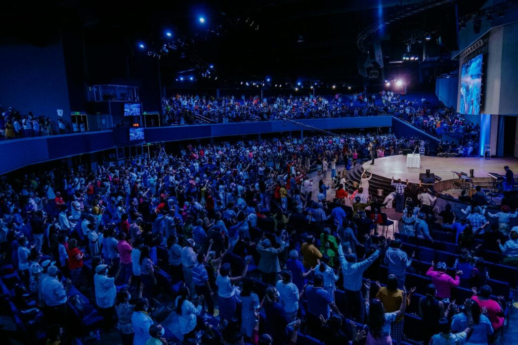 Full auditorium prepared for an event following a successful tech rehearsals