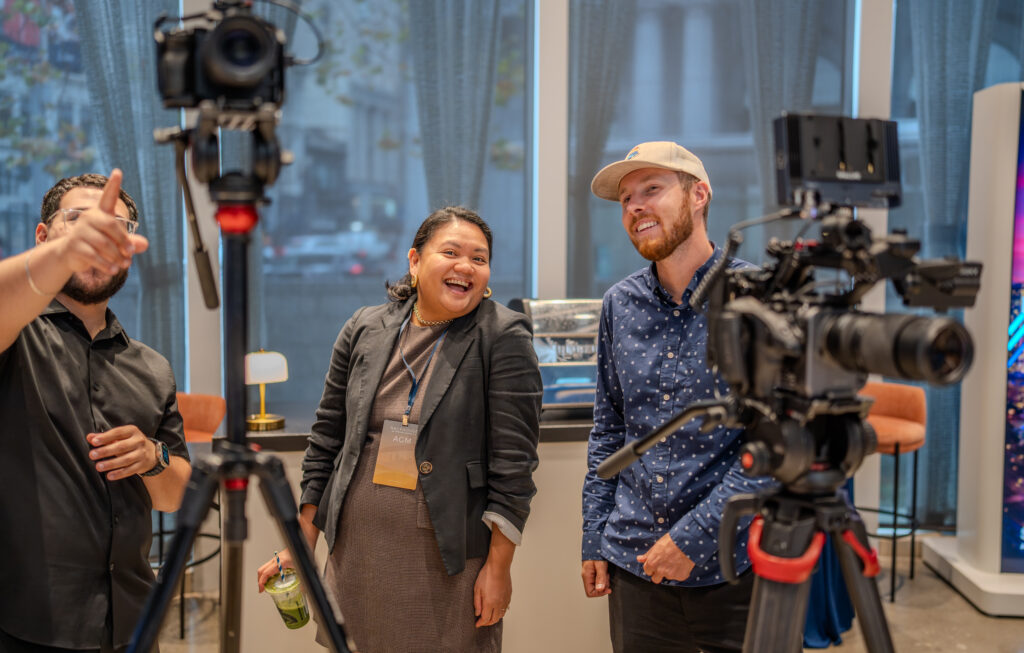Westwave crew beside cameras at the SVB Experience Center
